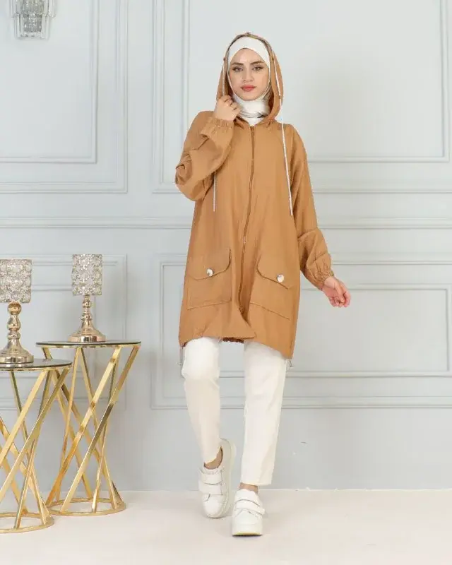 Hooded parka, worn by a model 10.5