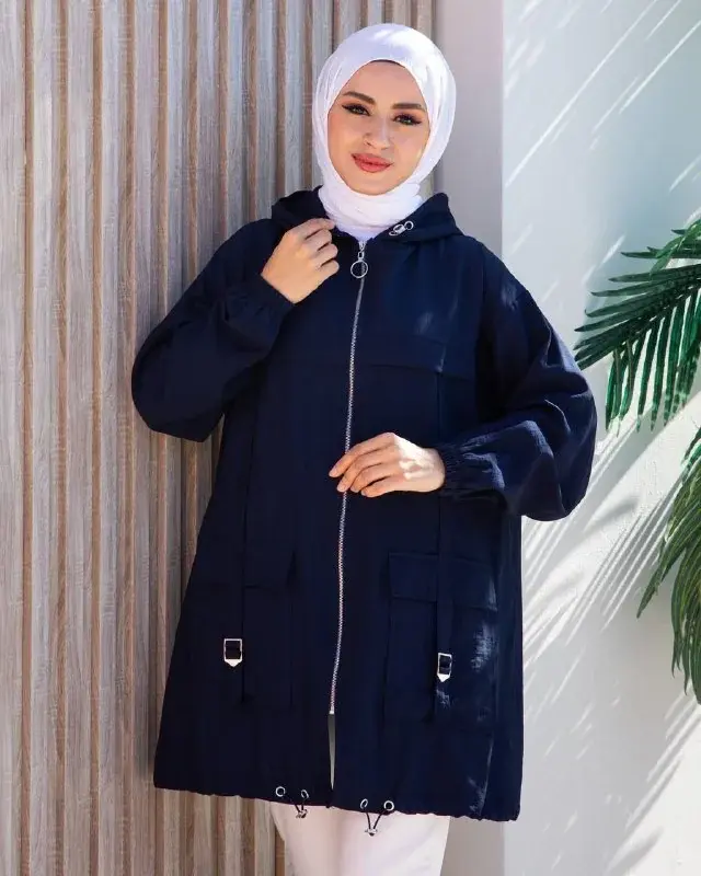 Hooded parka, worn by a model 7.5