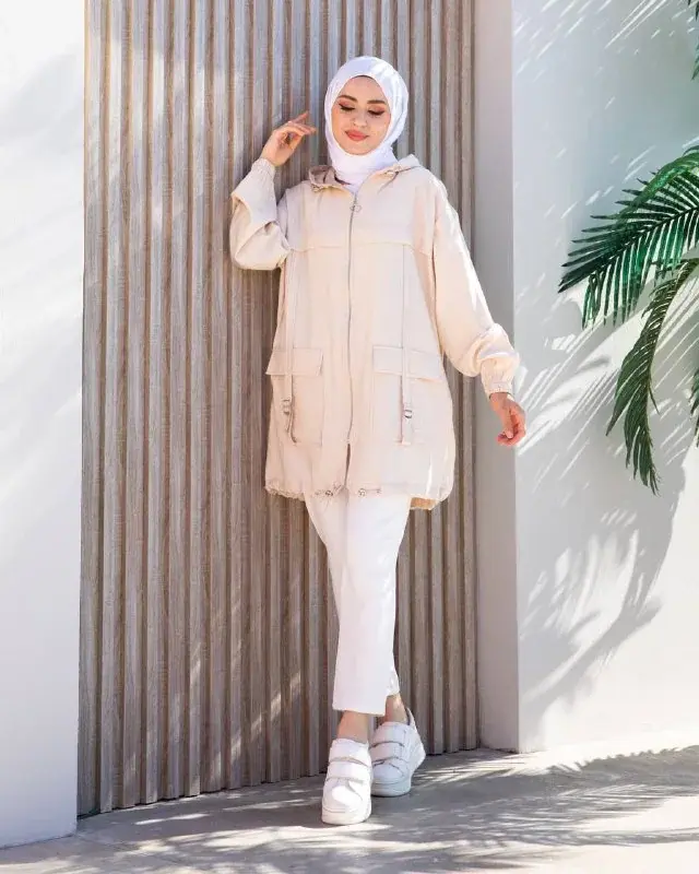 Hooded parka, worn by a model 6.1
