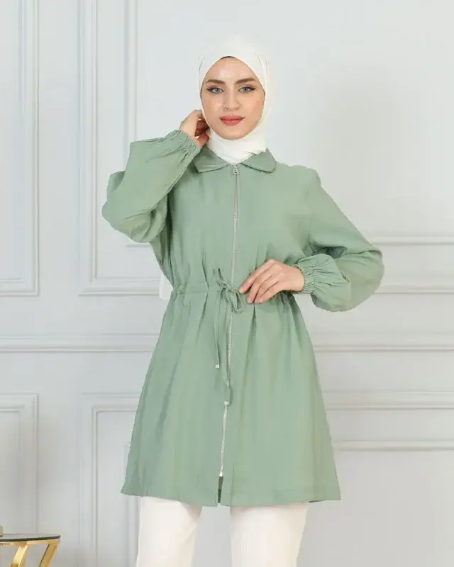 Zip jacket, worn by a model 9.9